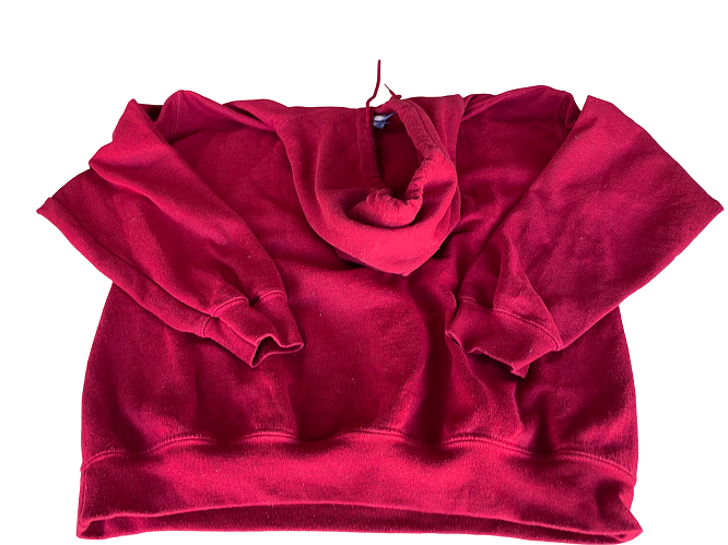 Vintage Gildan Heavy blend War graphics red hoodie in M|L25 W21| SKU 4392