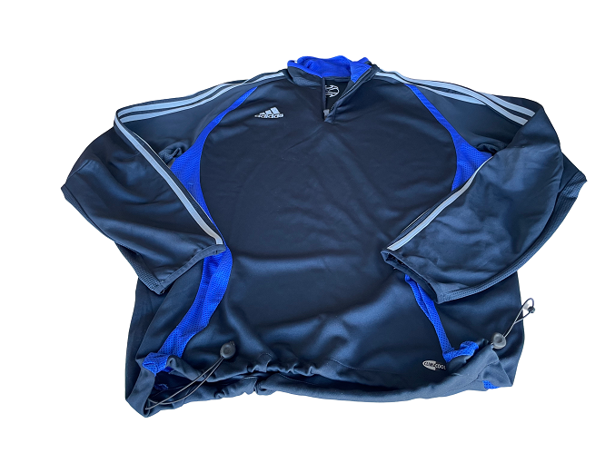 Vintage Adidas Climacool 1/4 zip navy blue sweatshirt in XL|L32 W22|SKU 4393