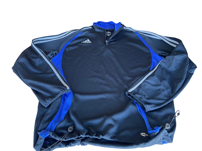 Vintage Adidas Climacool 1/4 zip navy blue sweatshirt in XL|L32 W22|SKU 4393