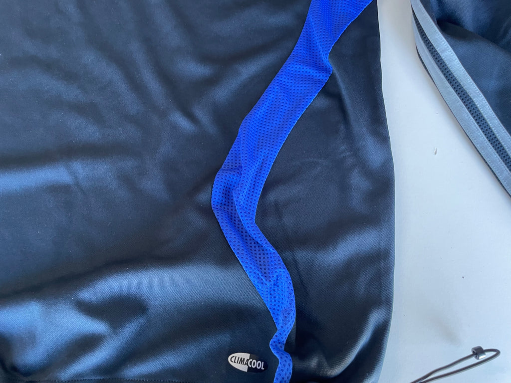 Vintage Adidas Climacool 1/4 zip navy blue sweatshirt in XL|L32 W22|SKU 4393