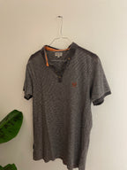 Vintage diesel 1/4 button up grey stripped tshirt size M