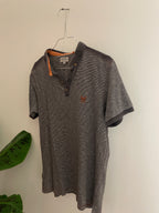 Vintage diesel 1/4 button up grey stripped tshirt size M