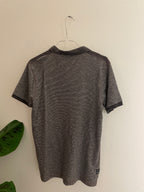 Vintage diesel 1/4 button up grey stripped tshirt size M