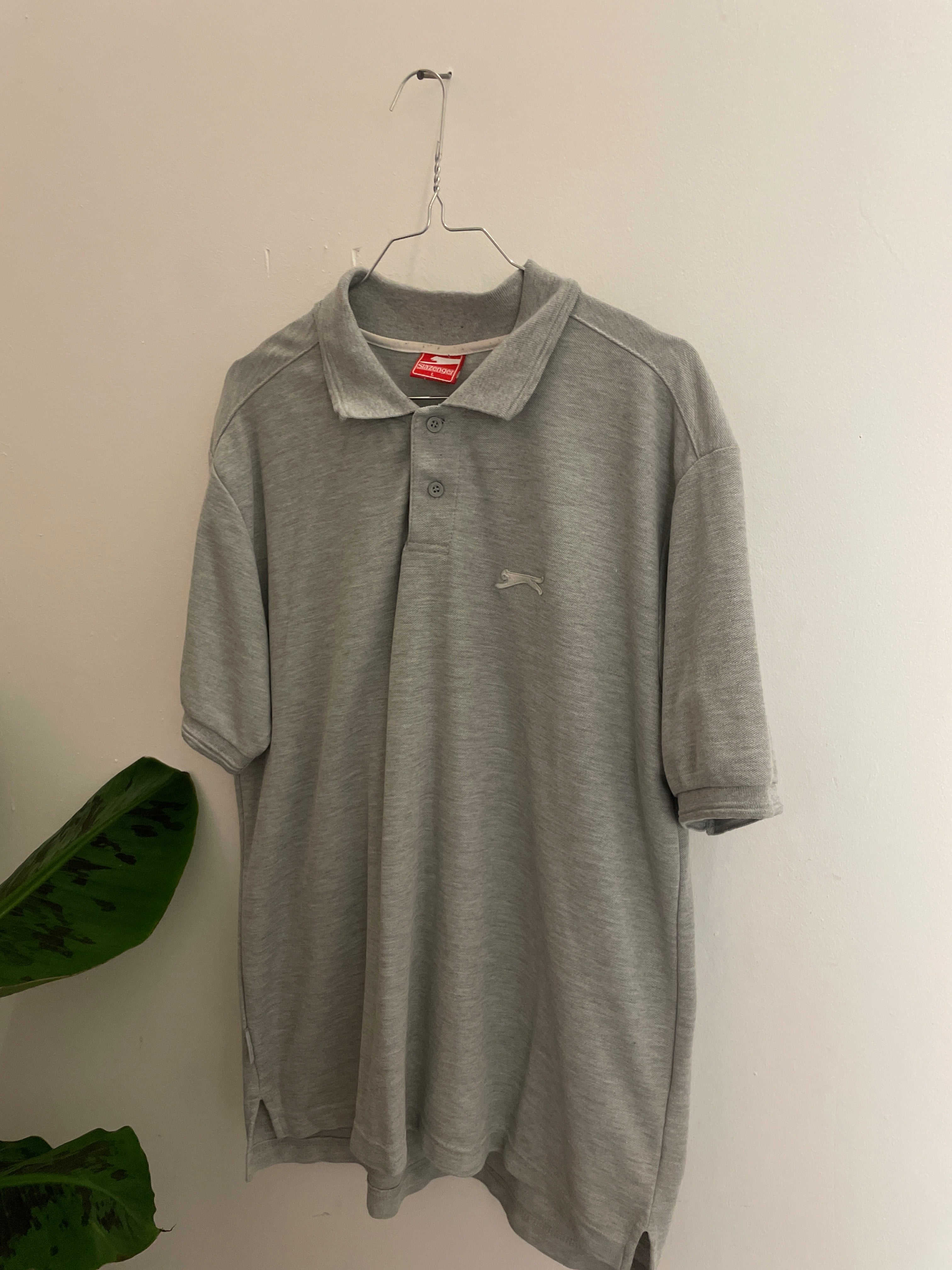 Vintage grey slazenger regular fit polo men tshirt size M