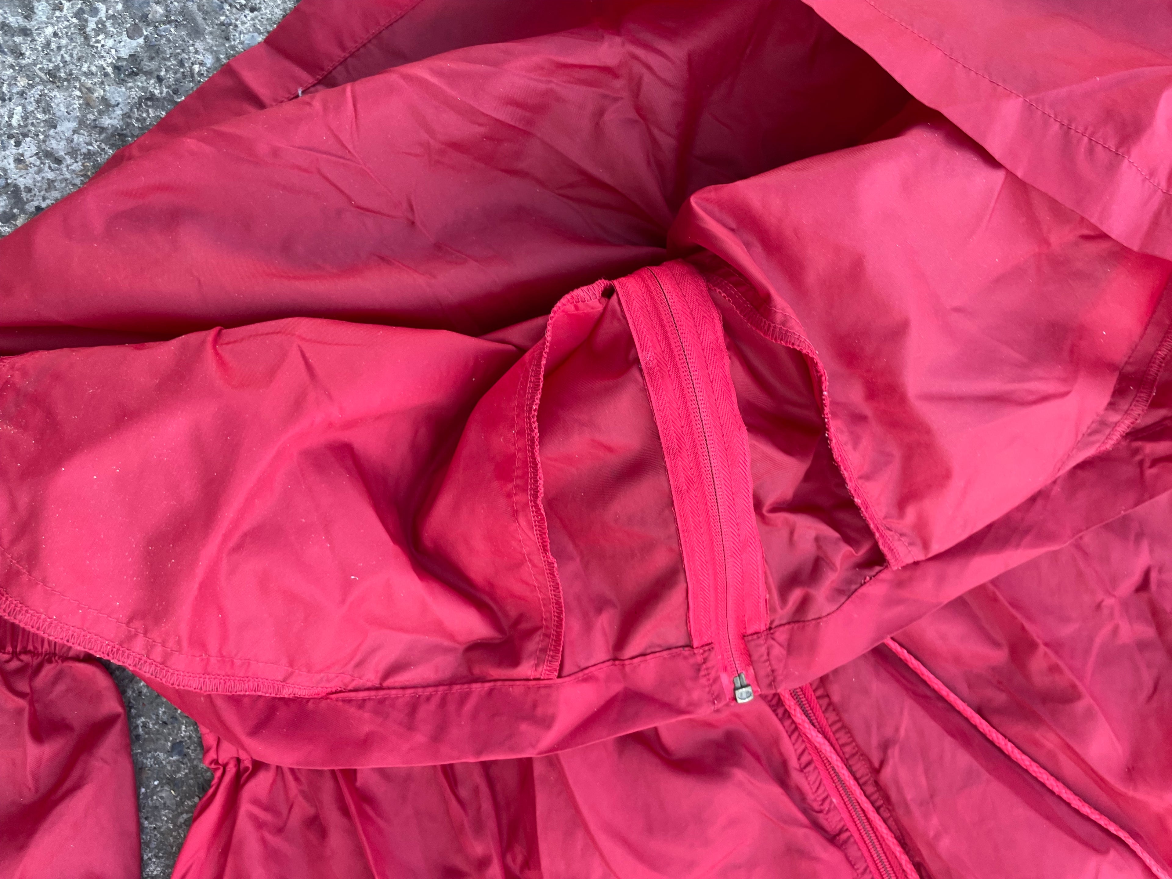 Vintage Jako red windbreaker nylon hoodie jacket in L|L32 W26| SKU 4394
