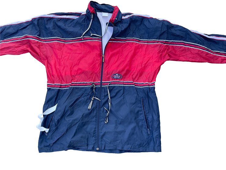 Vintage jako Red/Blue colorblock full zip windbreaker jacket in 2XL|L34W31|SKU 4395