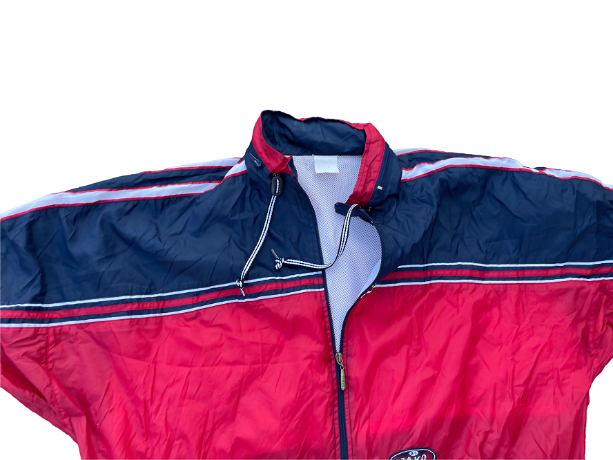 Vintage jako Red/Blue colorblock full zip windbreaker jacket in 2XL|L34W31|SKU 4395