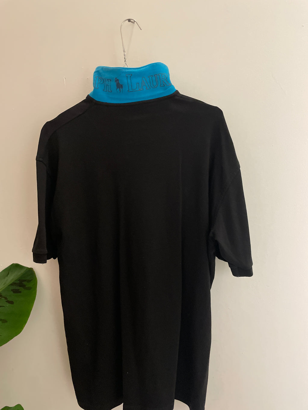 Vintage black polo ralph lauren regular fit polo shirt size XL