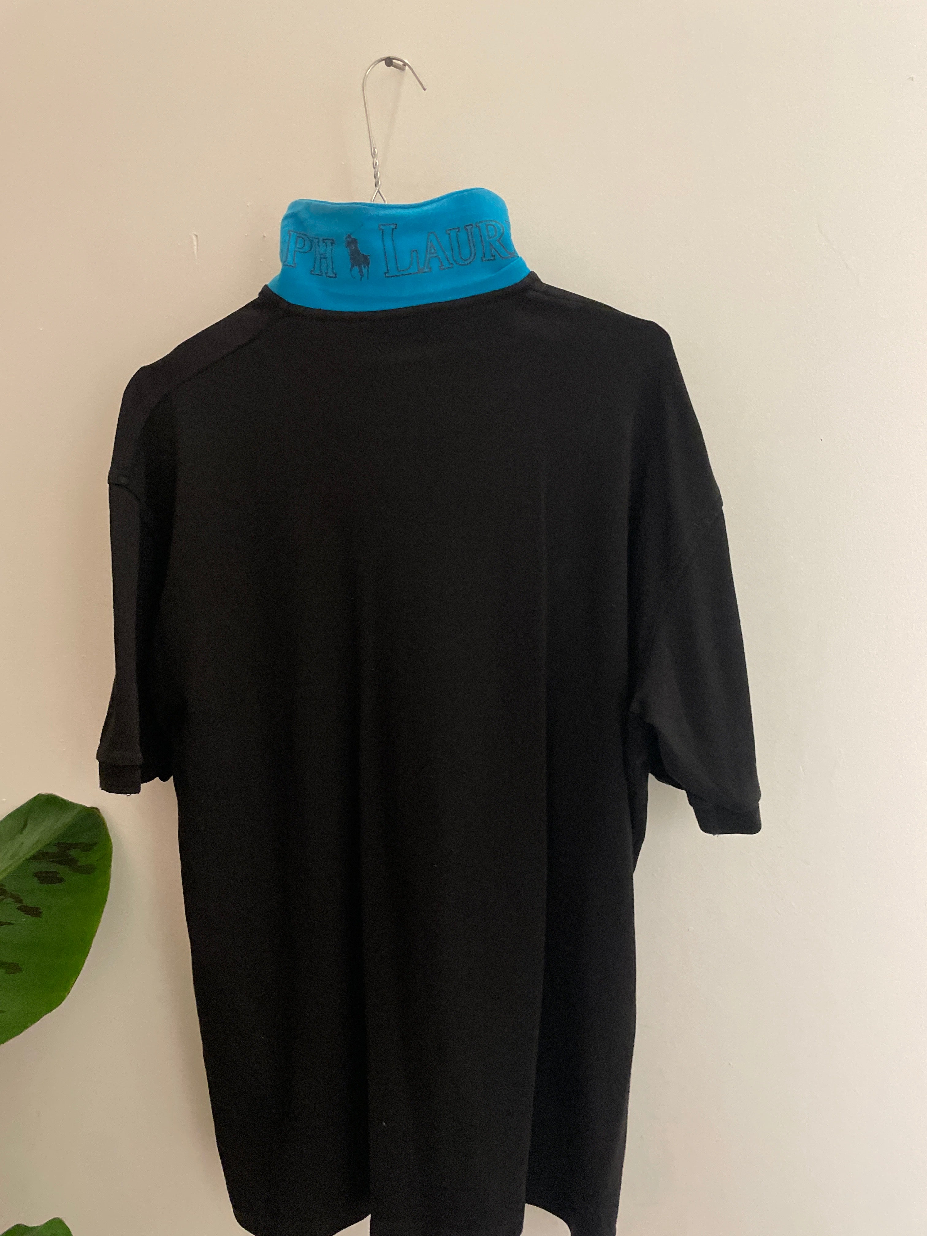 Vintage black polo ralph lauren regular fit polo shirt size XL