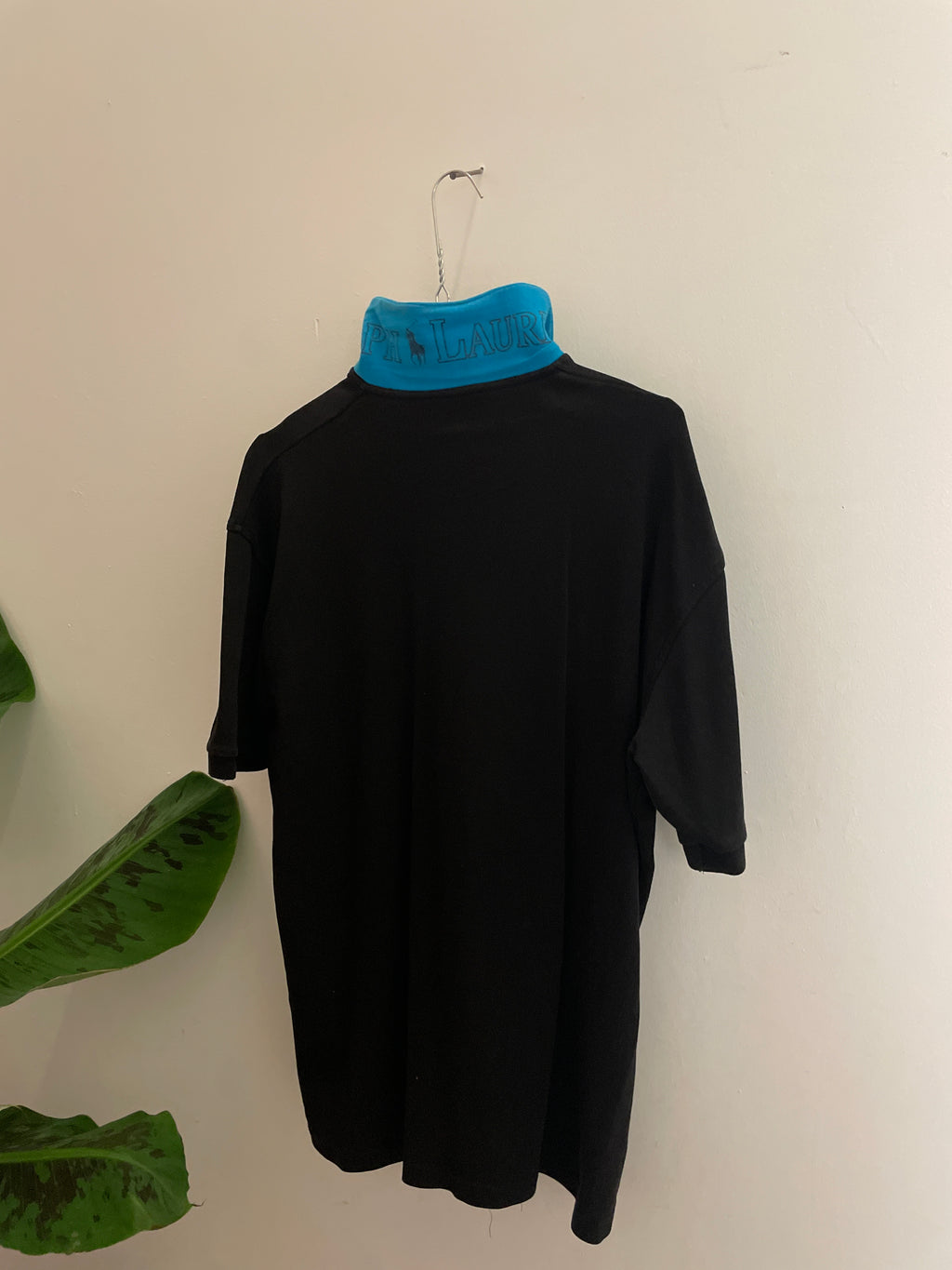 Vintage black polo ralph lauren regular fit polo shirt size XL