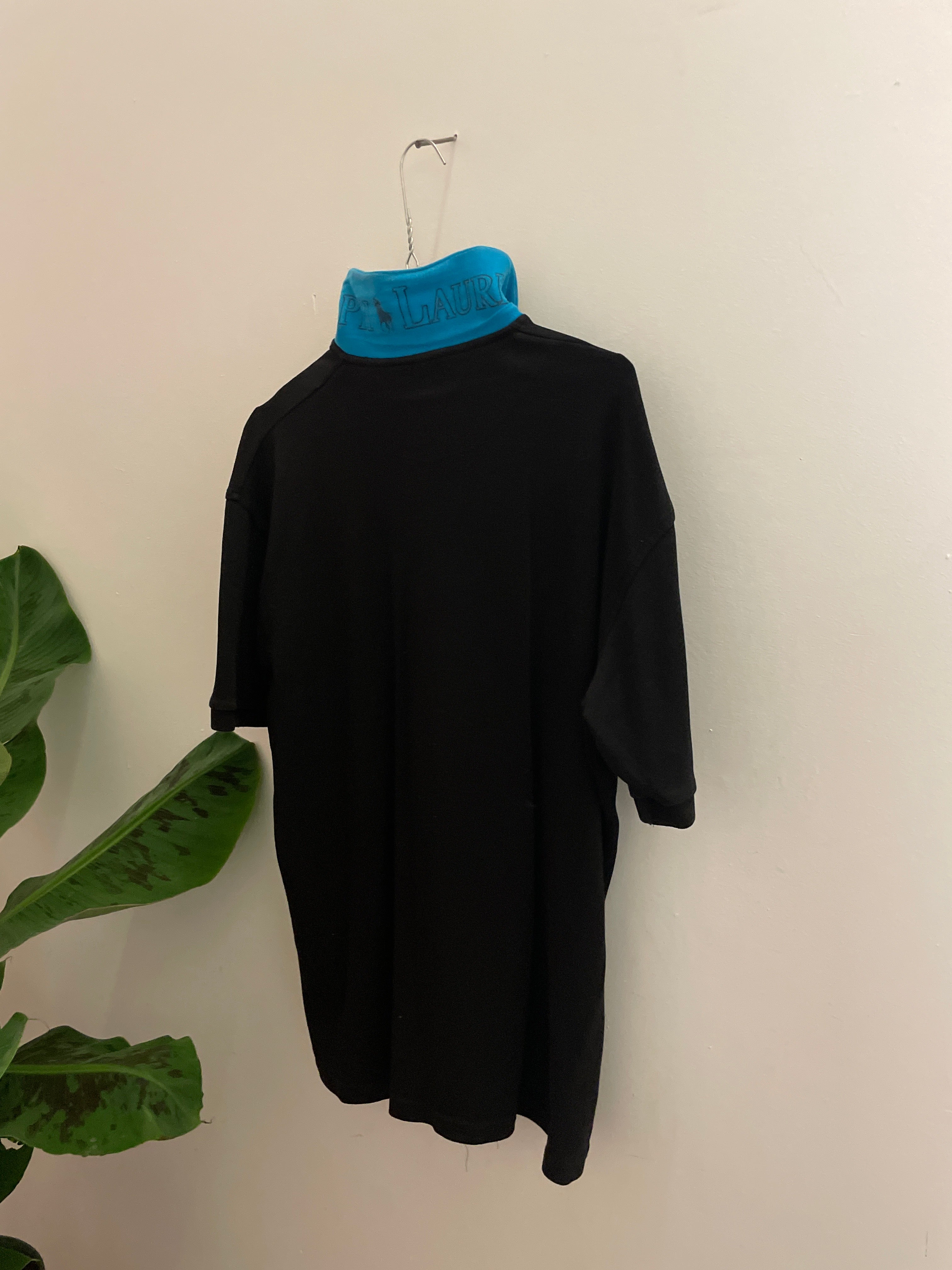 Vintage black polo ralph lauren regular fit polo shirt size XL