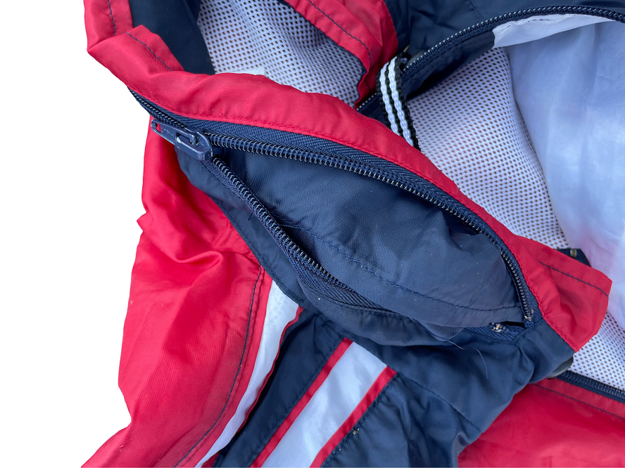 Vintage jako Red/Blue colorblock full zip windbreaker jacket in 2XL|L34W31|SKU 4395