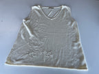 Vintage women's Max pierre Cream sleeveless V-neck vest in S|L22W18|SKU 4396