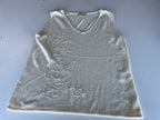 Vintage women's Max pierre Cream sleeveless V-neck vest in S|L22W18|SKU 4396