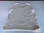 Vintage women's Max pierre Cream sleeveless V-neck vest in S|L22W18|SKU 4396