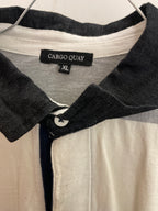 Vintage cream and grey stripped cargo quay polo shirt size XL