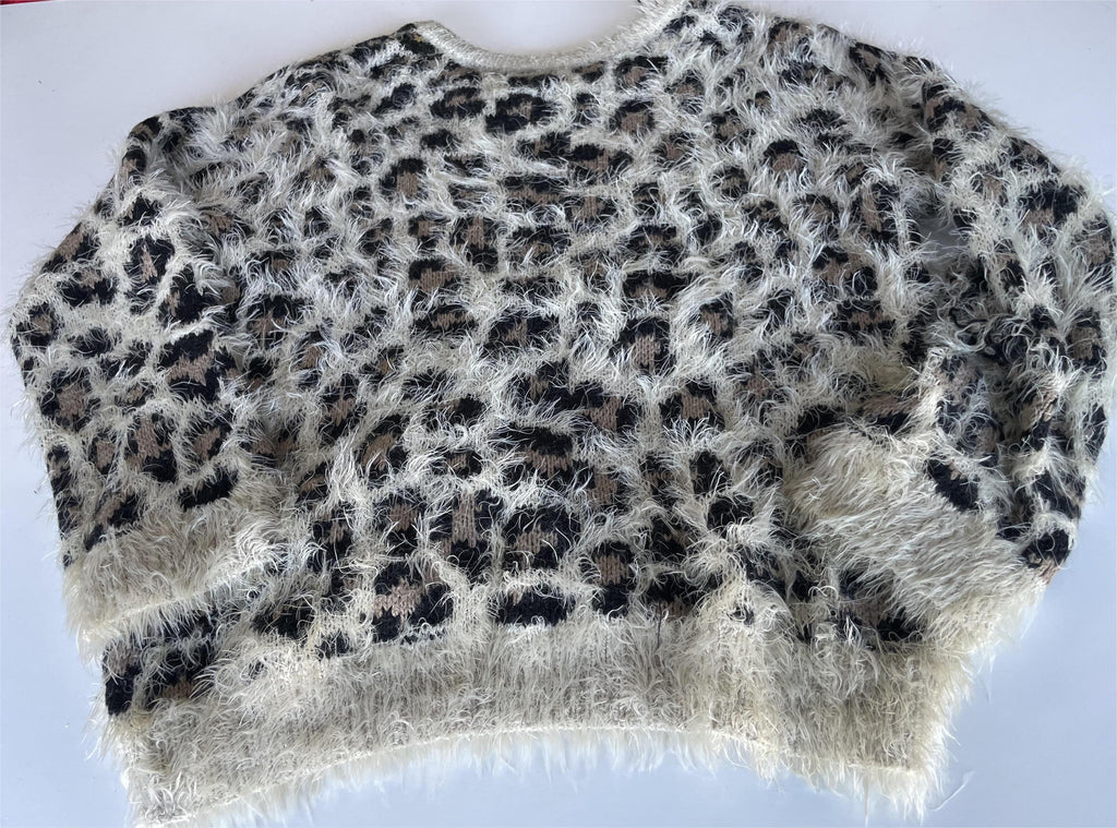Vintage Women's animal print crew neck multi sweater in S|L 24 W20|SKU 4397