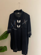 Vintage black mens classic fit polo shirt size XXl