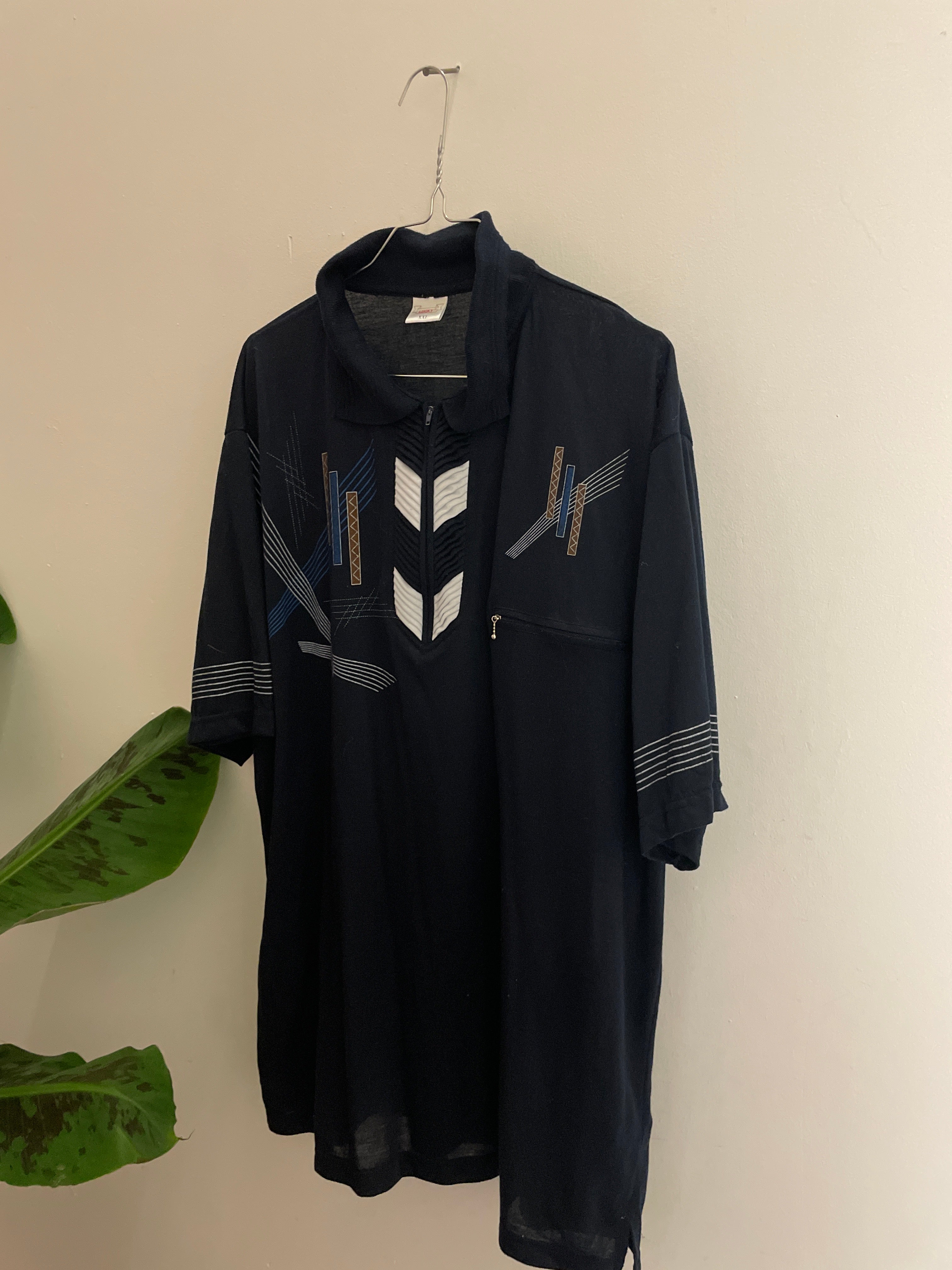 Vintage black mens classic fit polo shirt size XXl