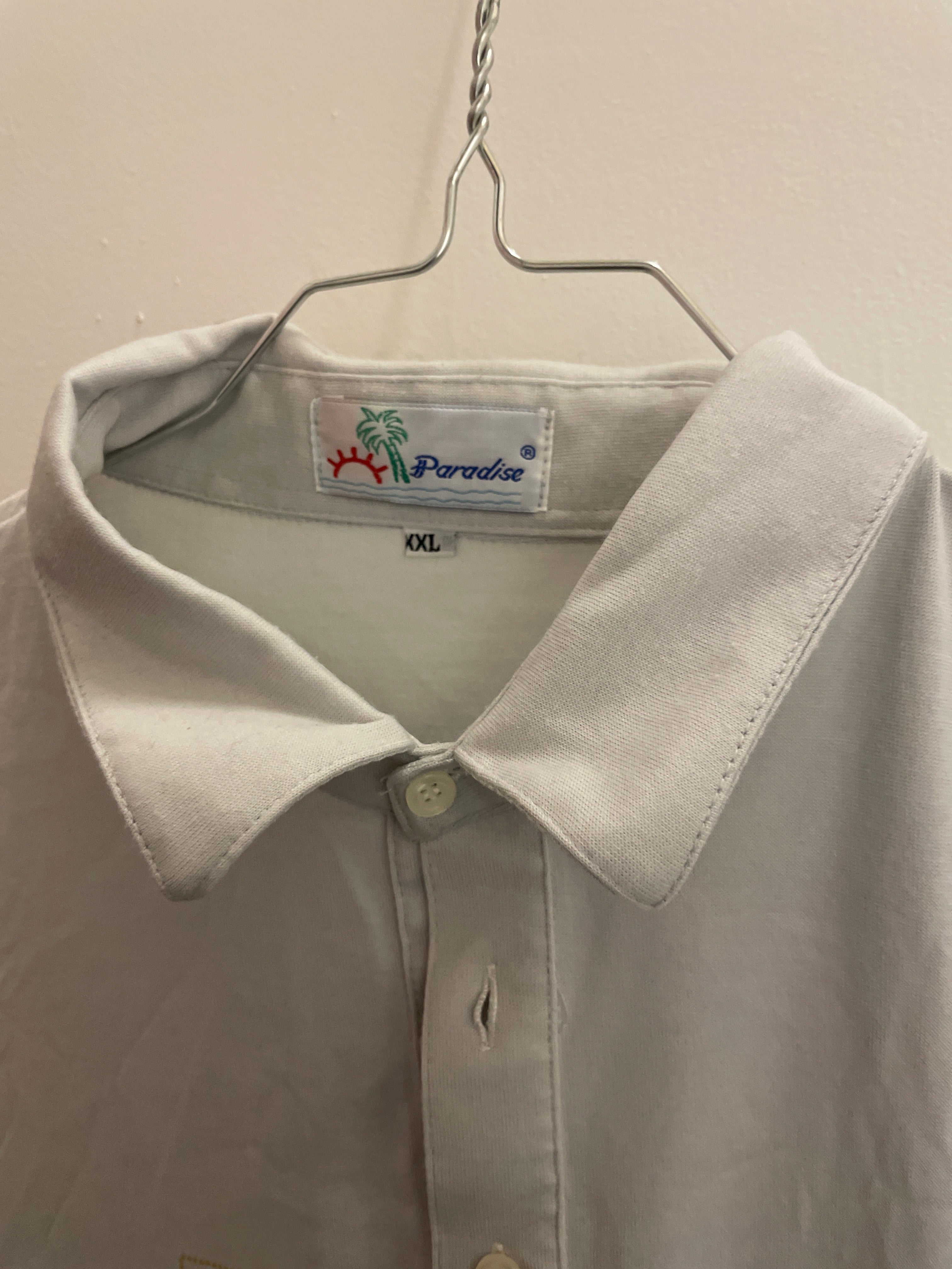 Vintage paradise white men polo shirt size XXL
