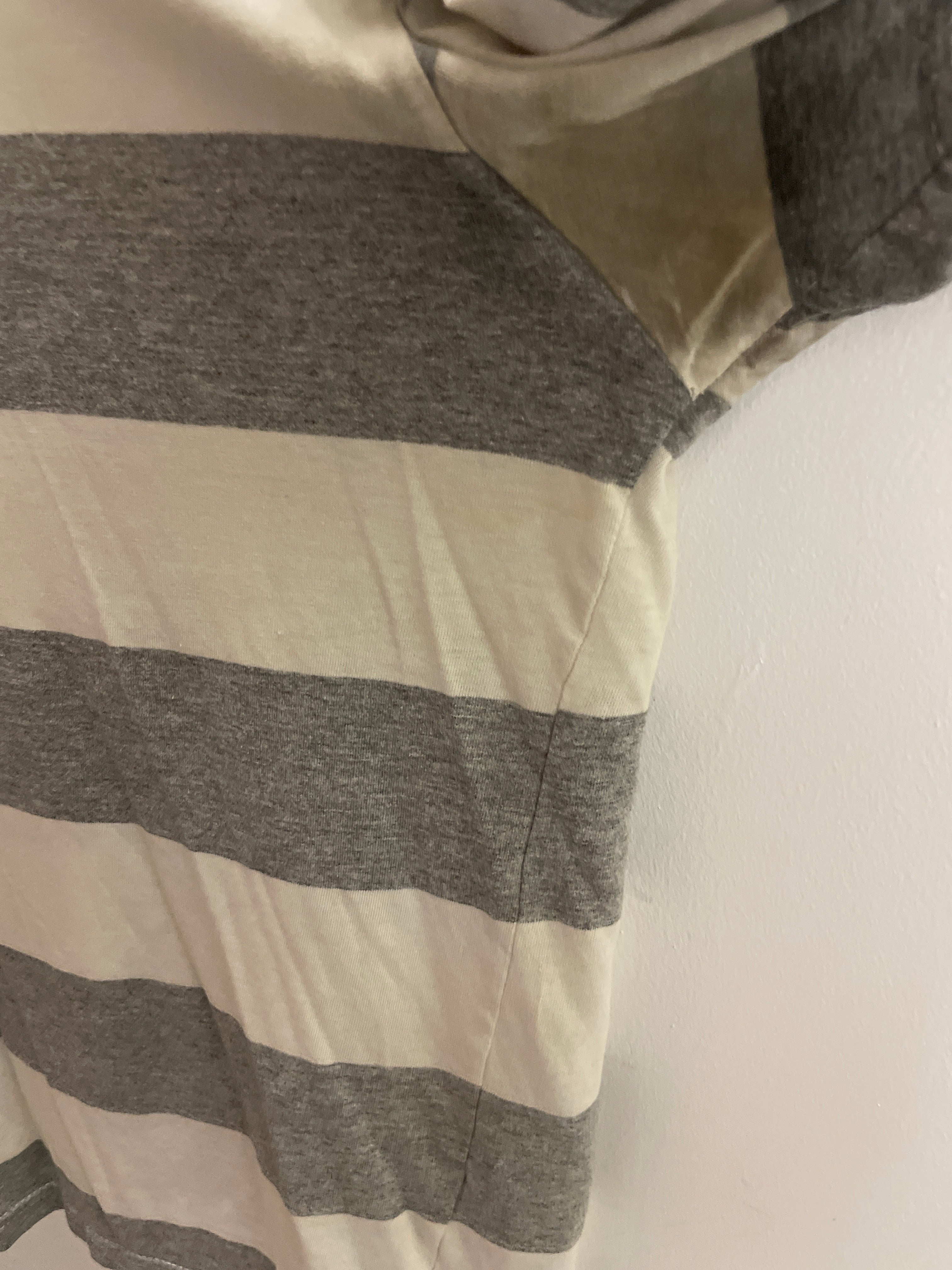 Vintage azzurri sport grey and cream stripped men polo shirt size L