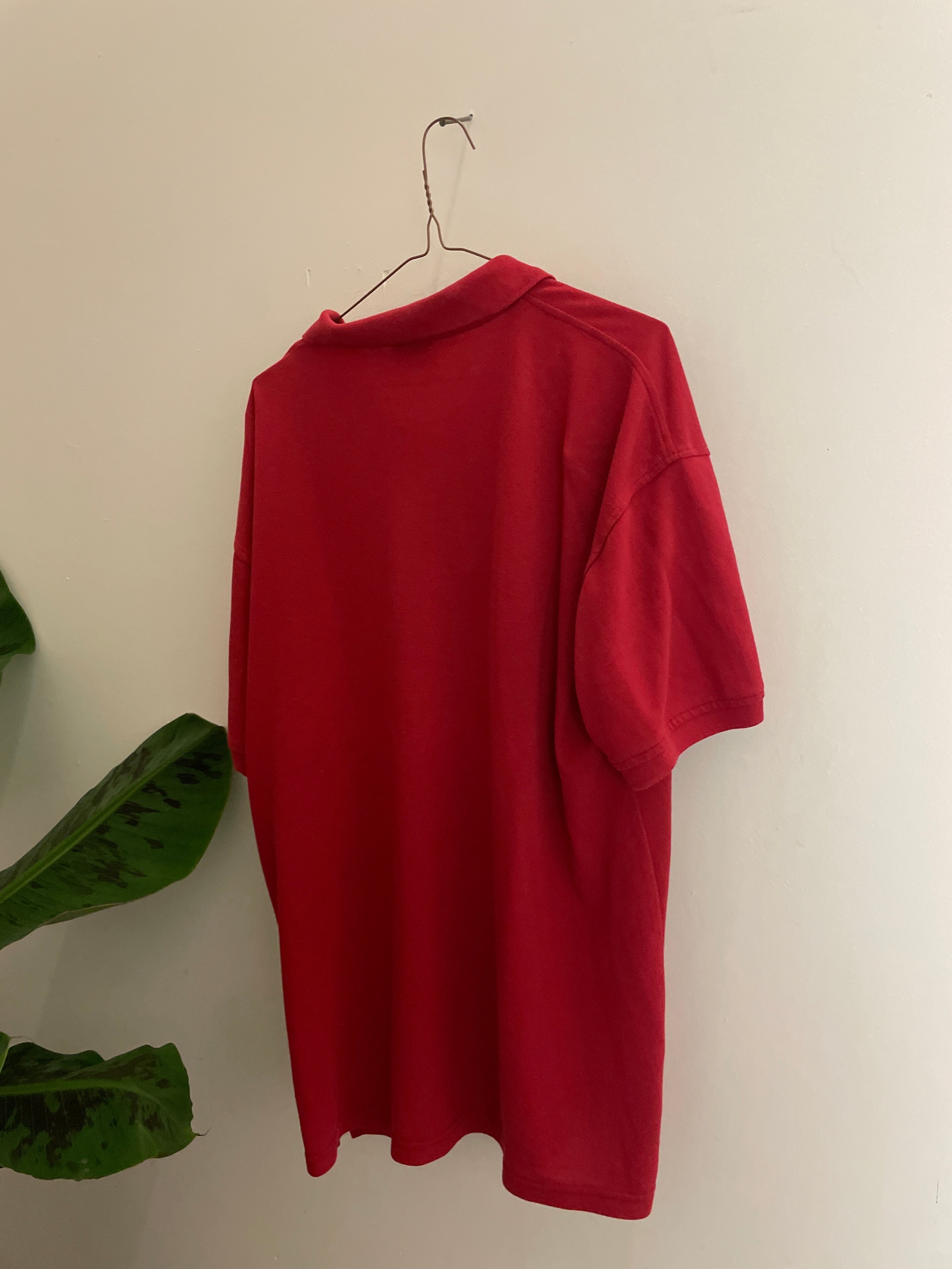 Vintage red regular fit lacoste sport mens polo shirt size XL