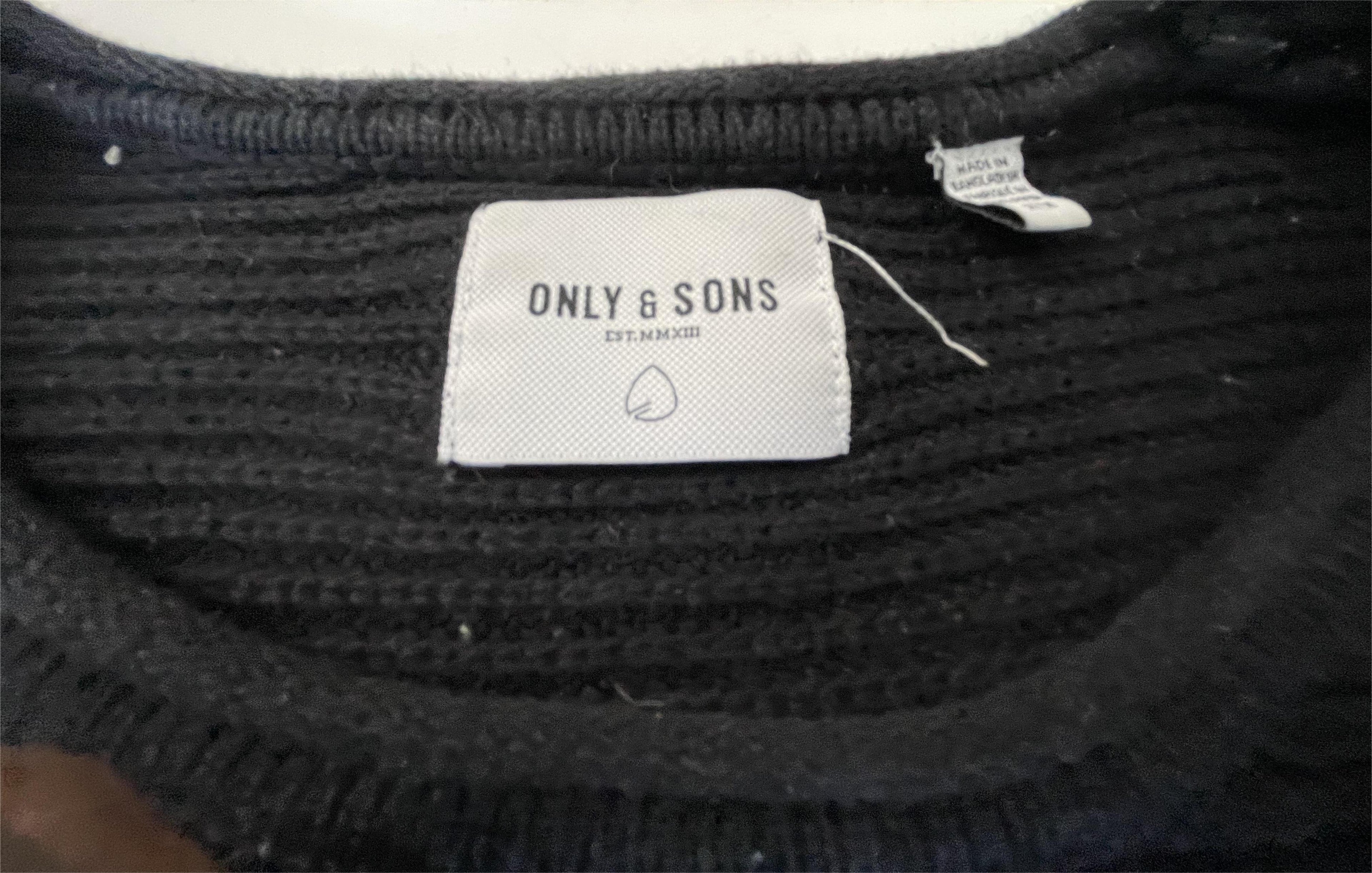 Vintage Green colorblock Only &amp; Son knitted sweatshirt in M|L27 W19|SKU 4403