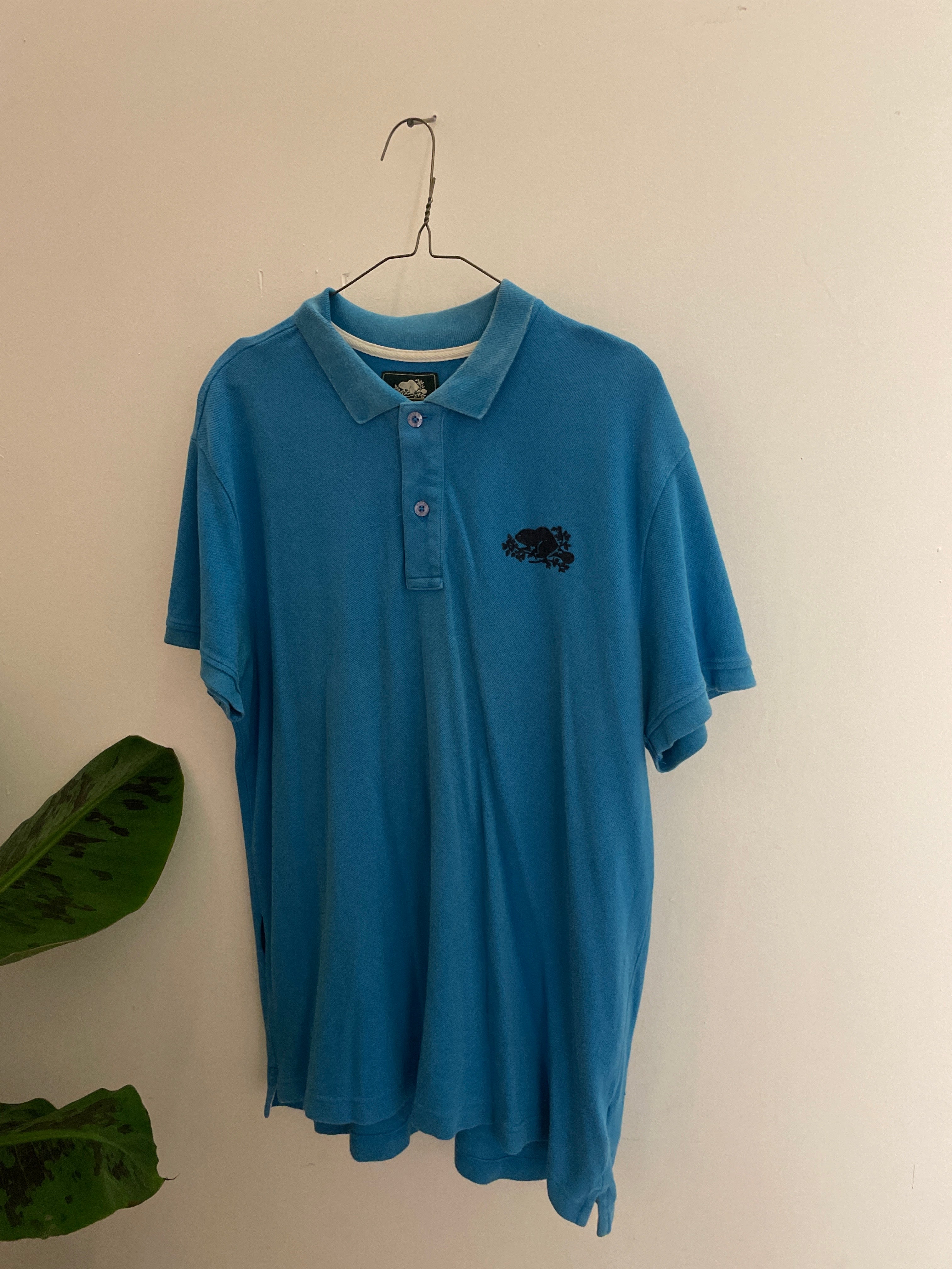 Vintage root canada mens blue polo shirt size XL