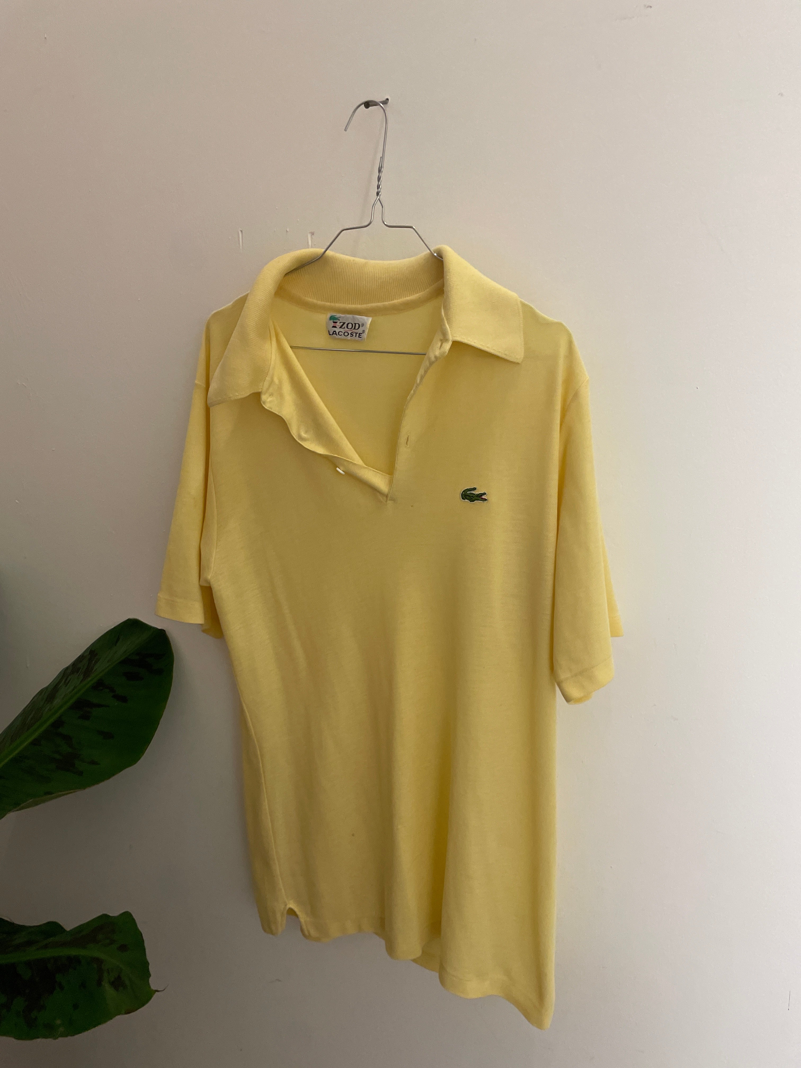 Vintage izod lacoste mens yellow polo shirt size M