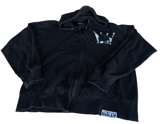 Vintage Black King Bully graphics full zip hoodie in M|L26 W21| SKU 4405