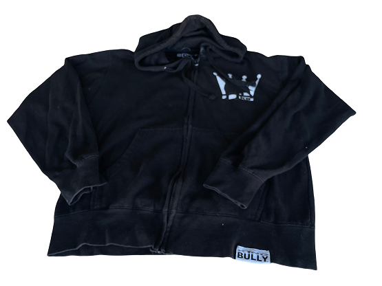 Vintage Black King Bully graphics full zip hoodie in M|L26 W21| SKU 4405