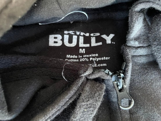 Vintage Black King Bully graphics full zip hoodie in M|L26 W21| SKU 4405