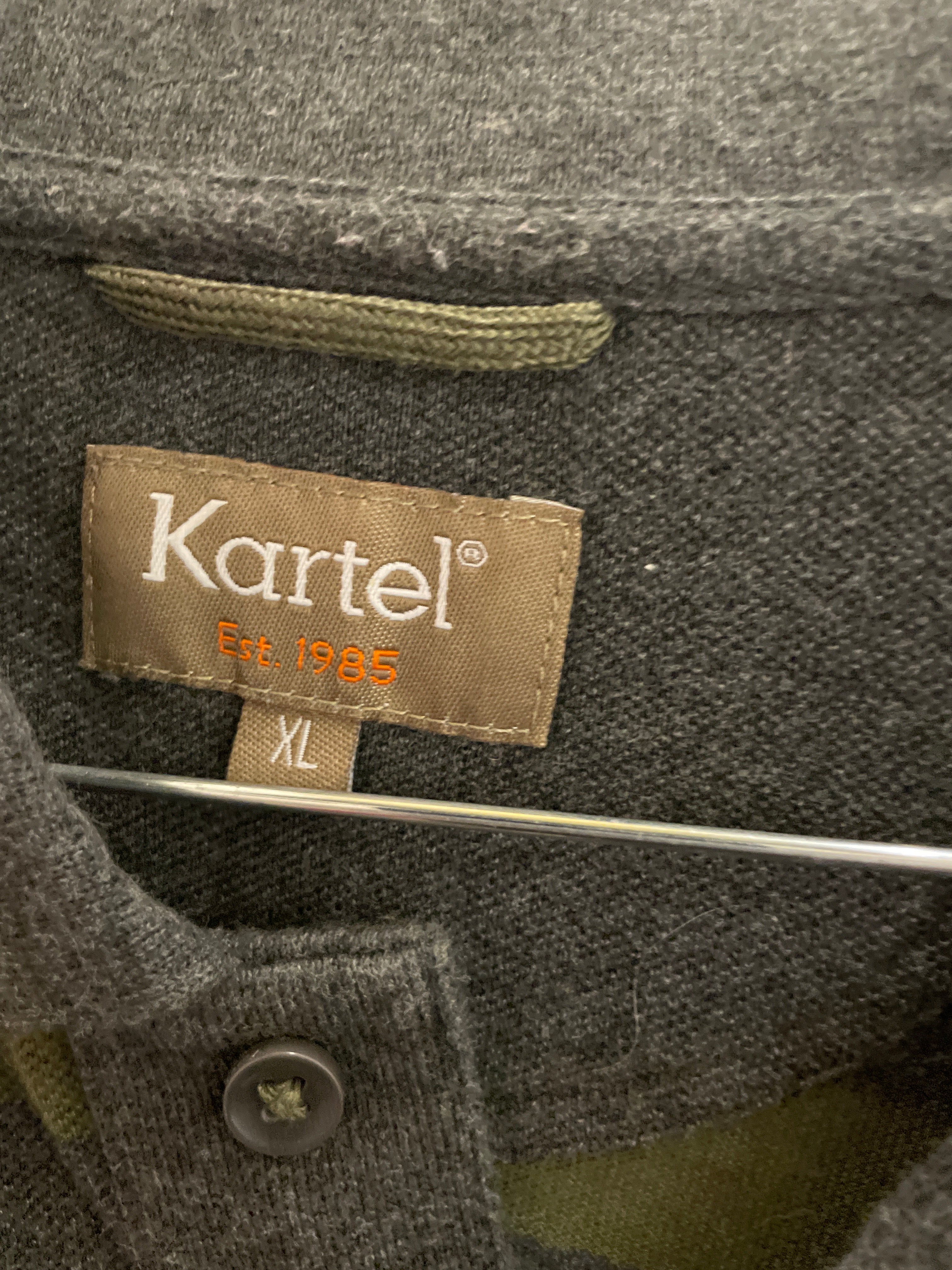 Vintage grey stripped kartel mens polo shirt size XL