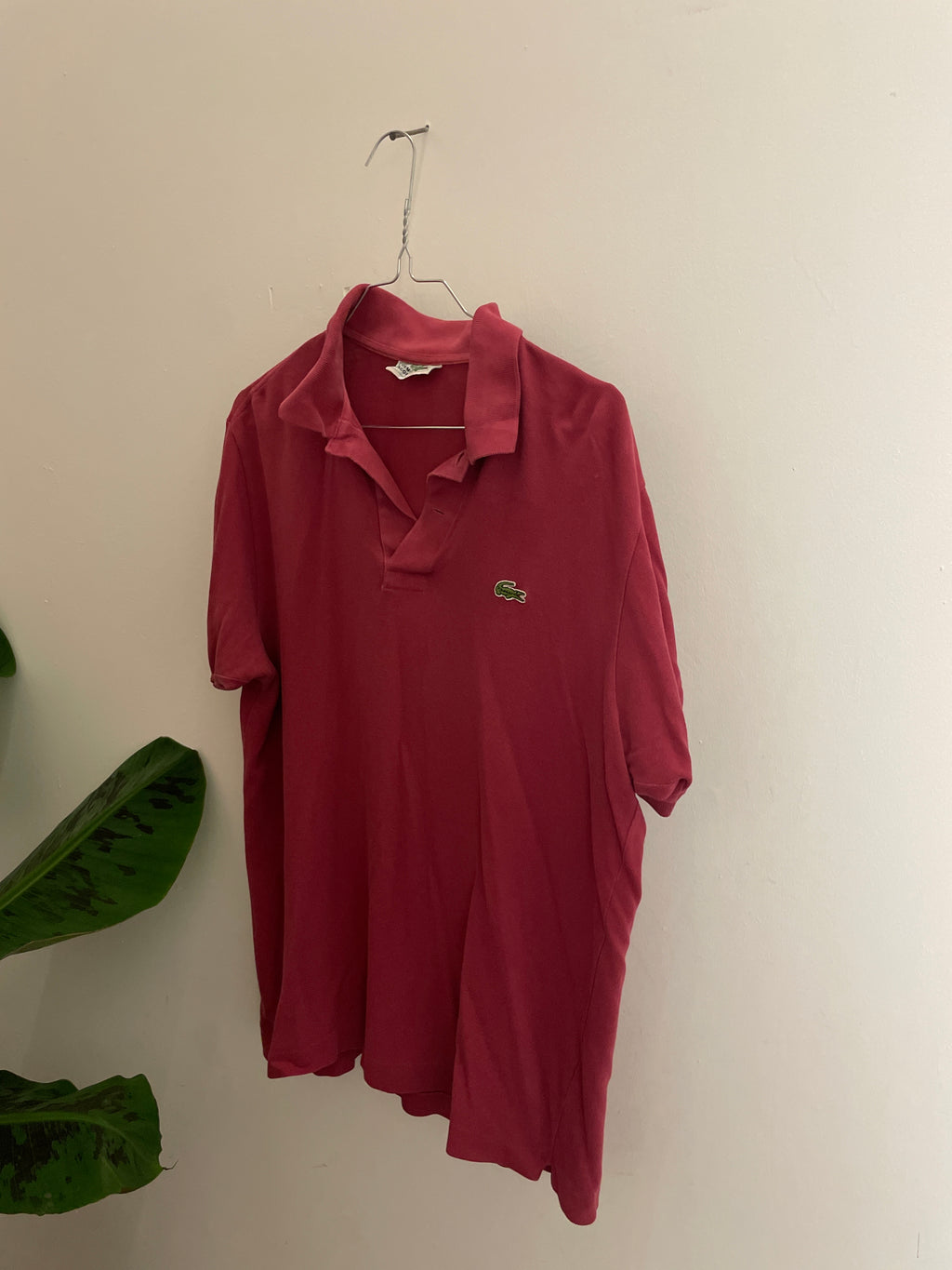Vintage red lacoste chemise mens polo shirt size M