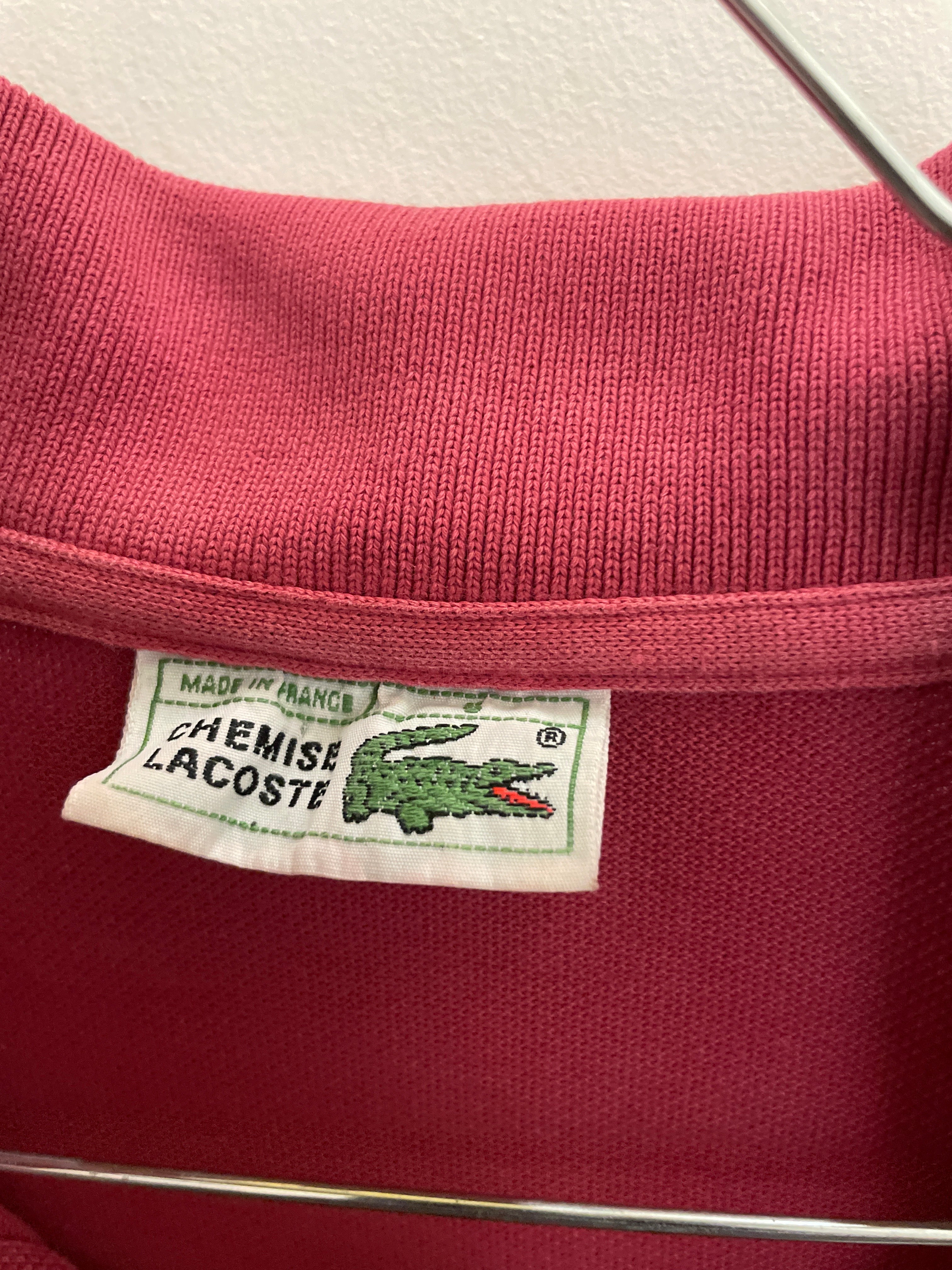 Vintage red lacoste chemise mens polo shirt size M