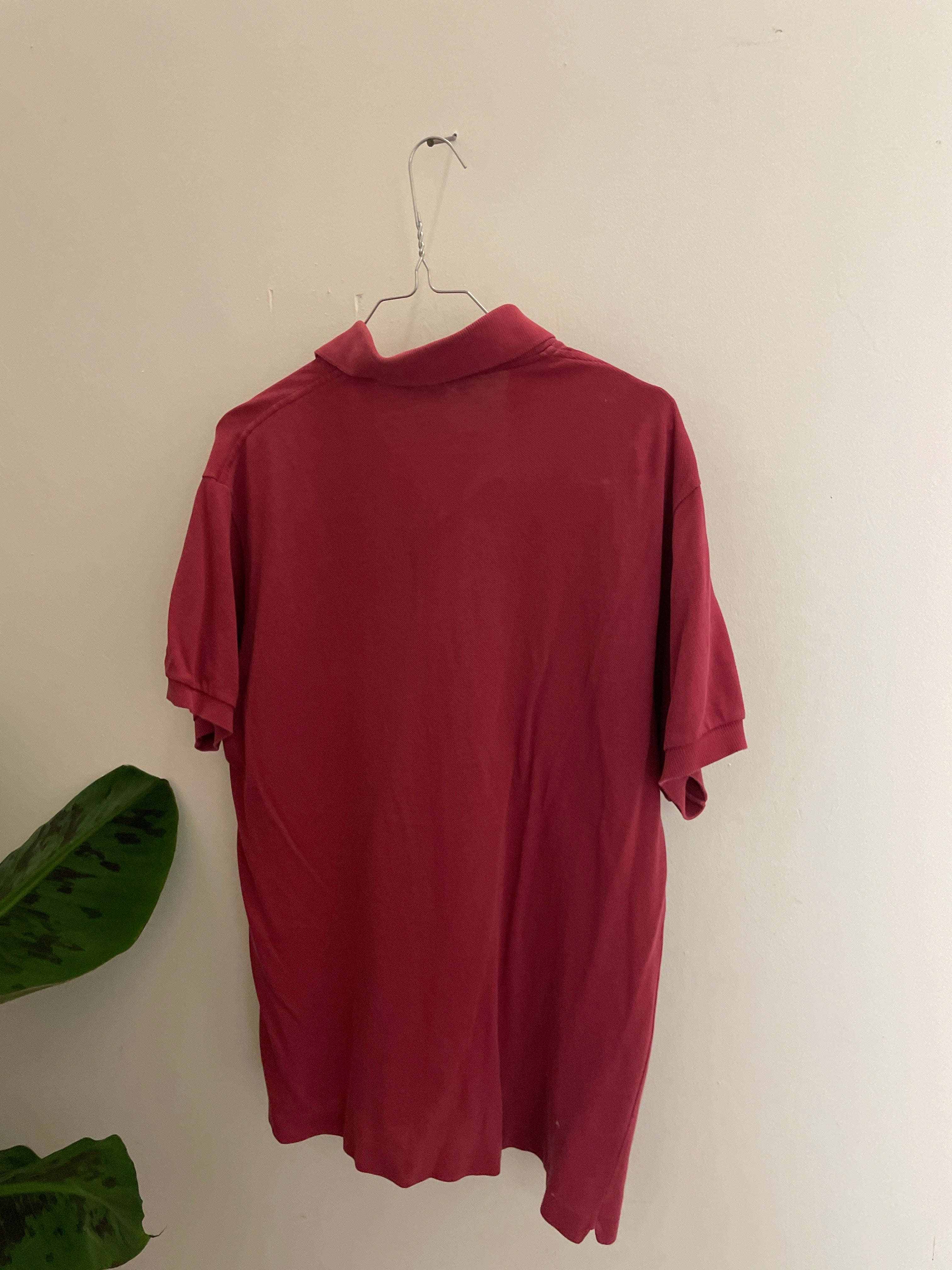 Vintage red lacoste chemise mens polo shirt size M