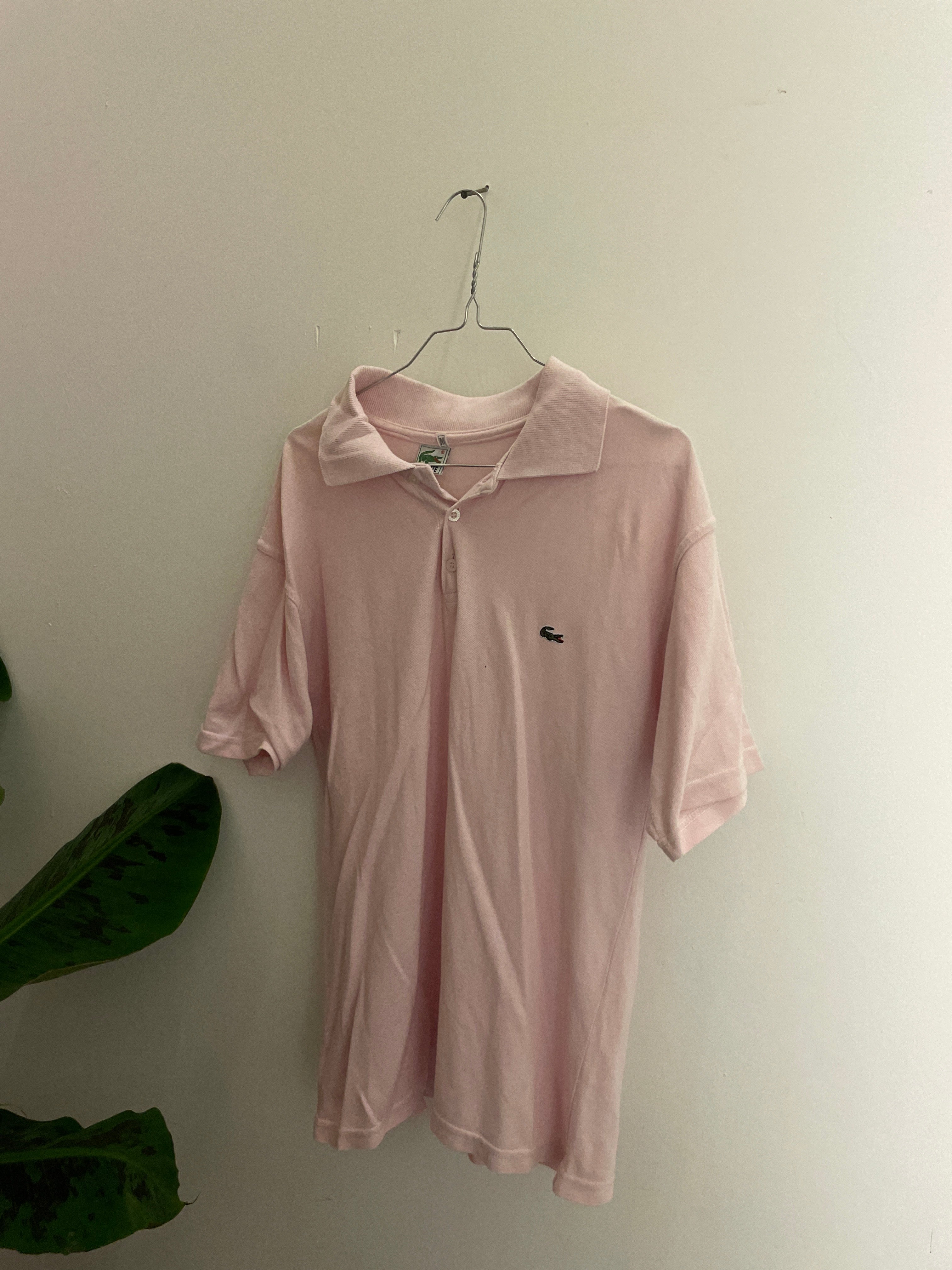 Vintage medium pink lacoste men polo shirt