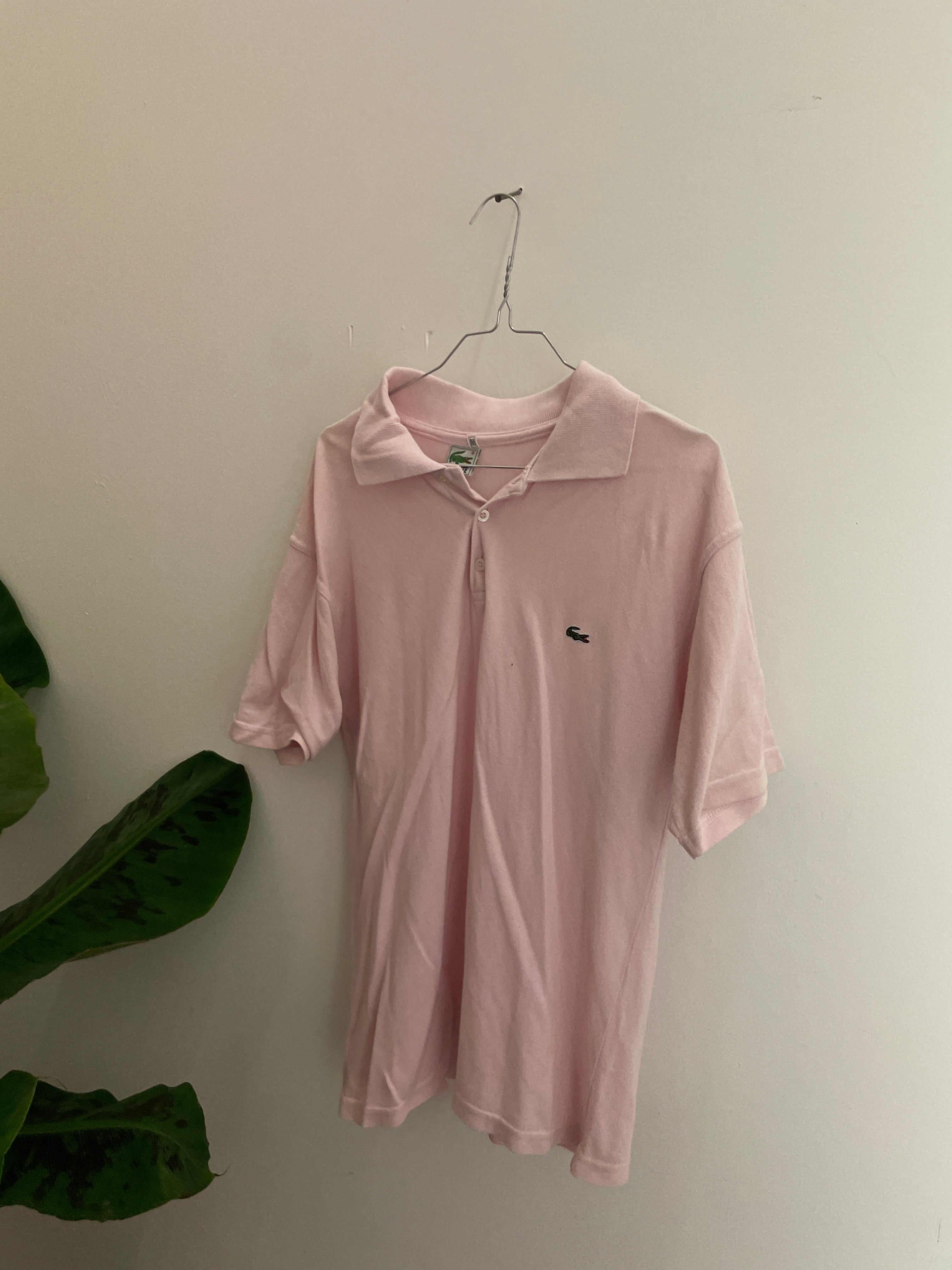 Vintage medium pink lacoste men polo shirt