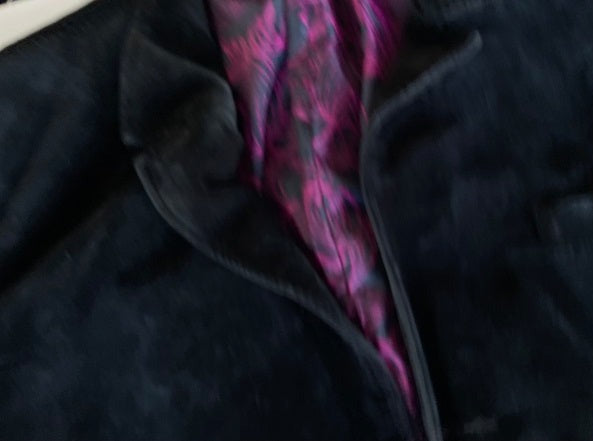 Vintage Men's suede Velvet Black blazer in L| SKU 4407