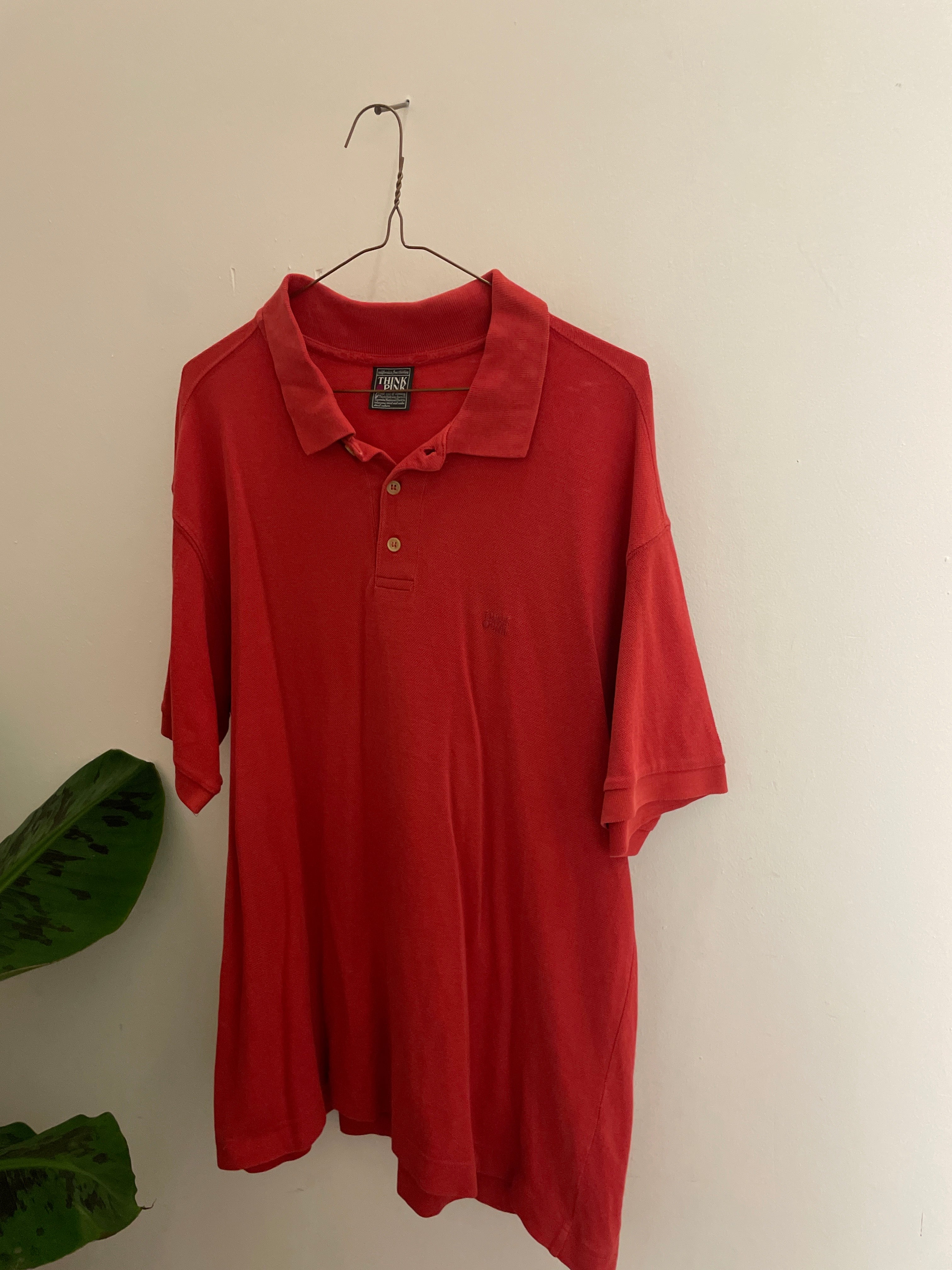 Vintage minkpink red mens polo shirt size Xl