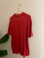 Vintage Think & pink red mens polo shirt size Xl| SKU 1536
