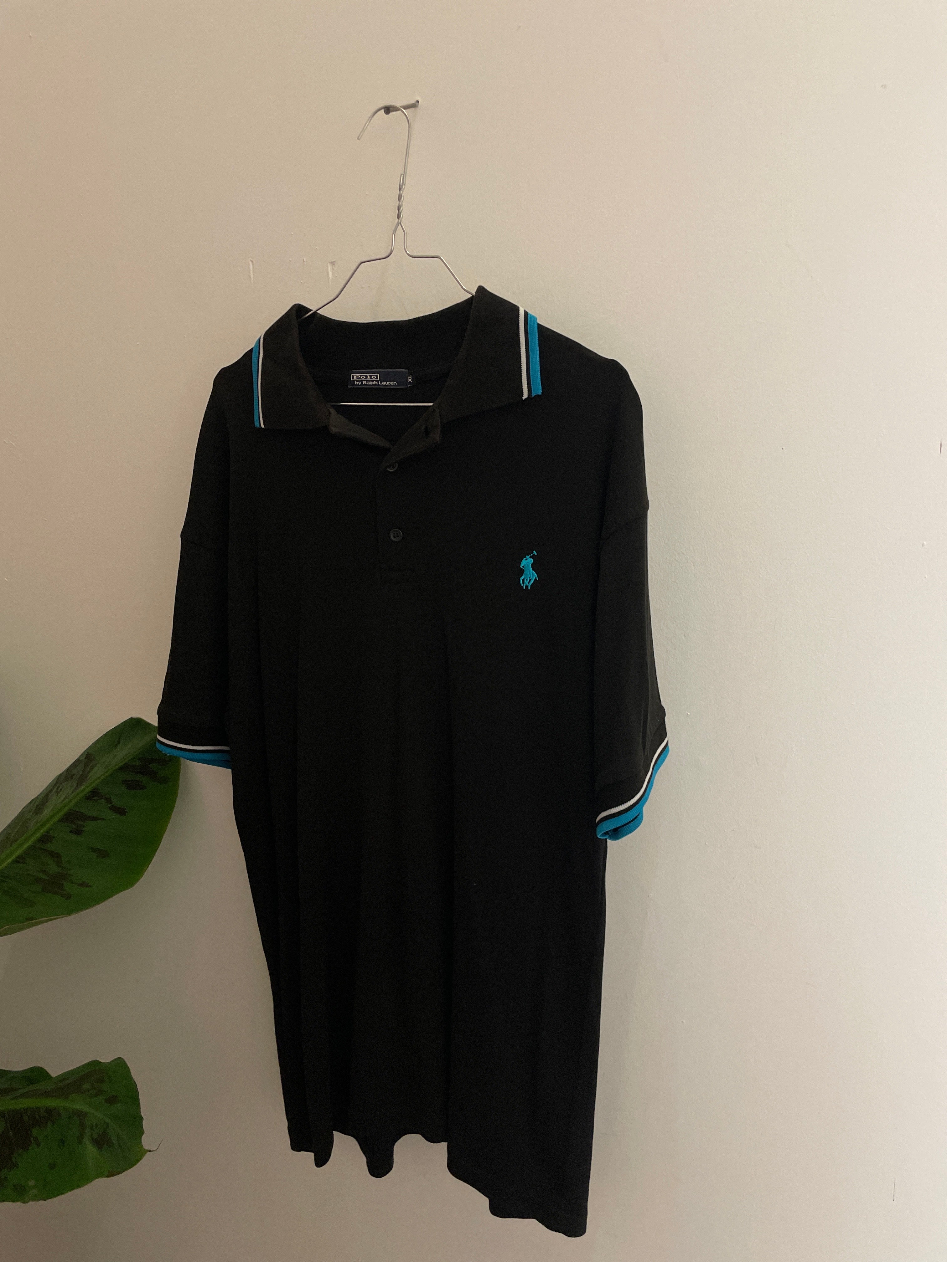 Vintage polo by ralph lauren black mens polo shirt size XL