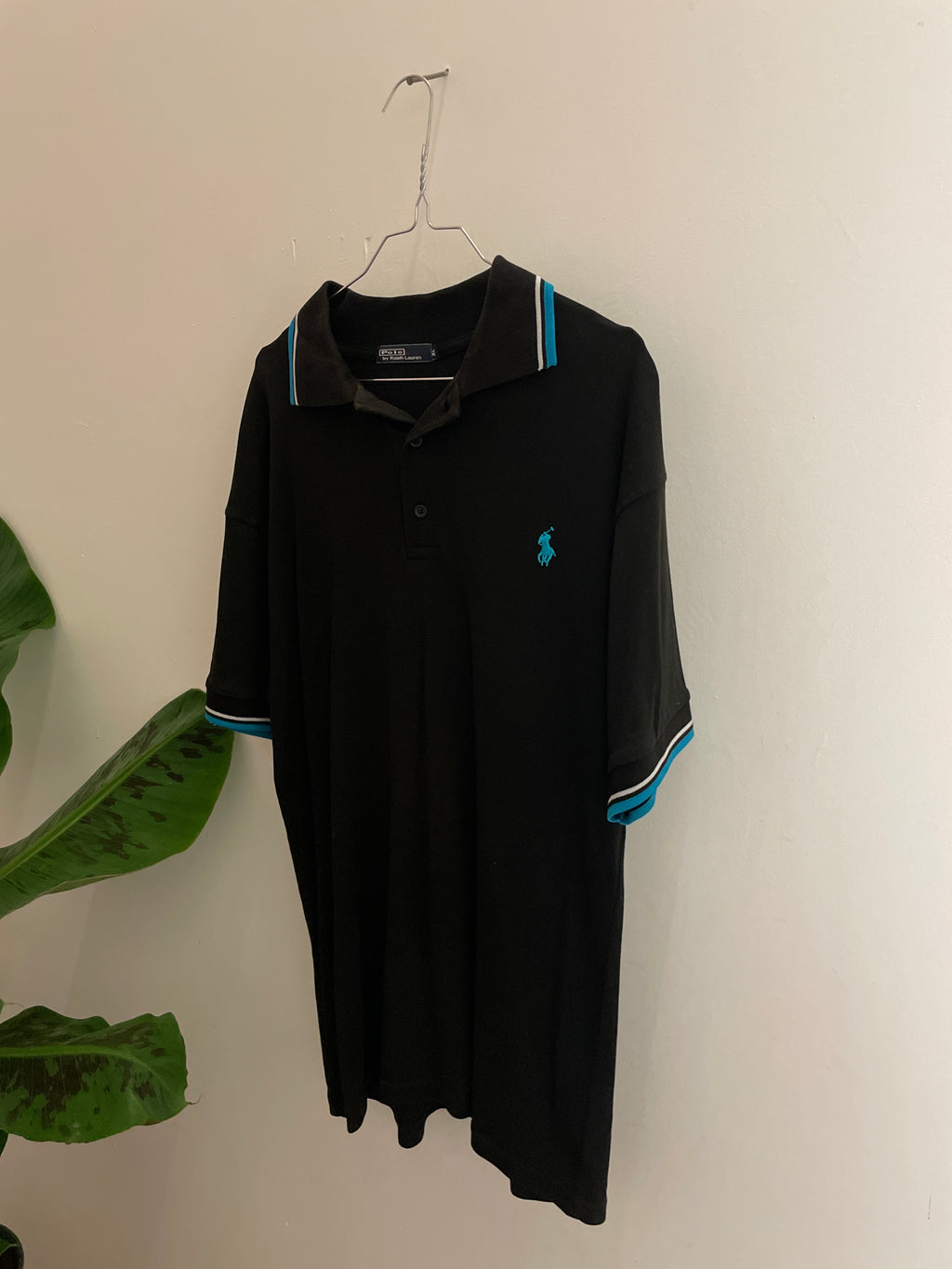 Vintage polo by ralph lauren black mens polo shirt size XL