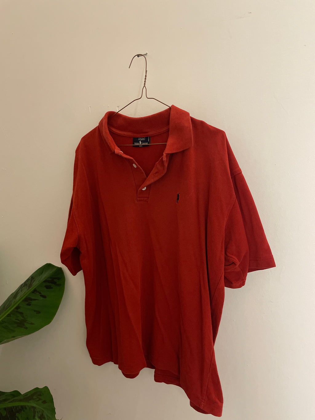 Vintage polo ralph lauren red regular fit large size