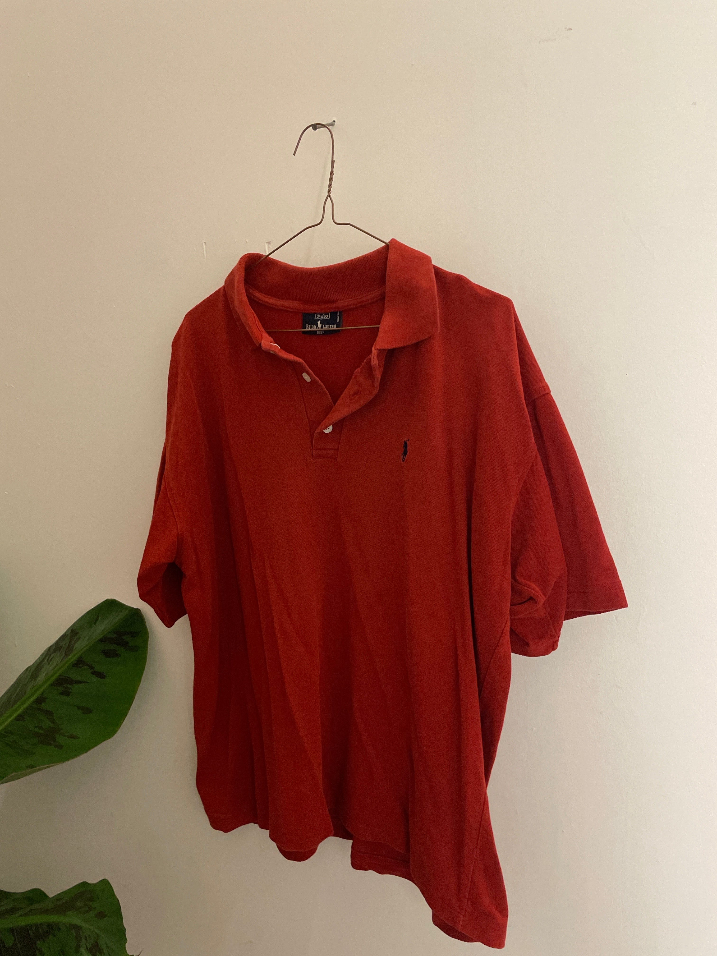 Vintage polo ralph lauren red regular fit large size