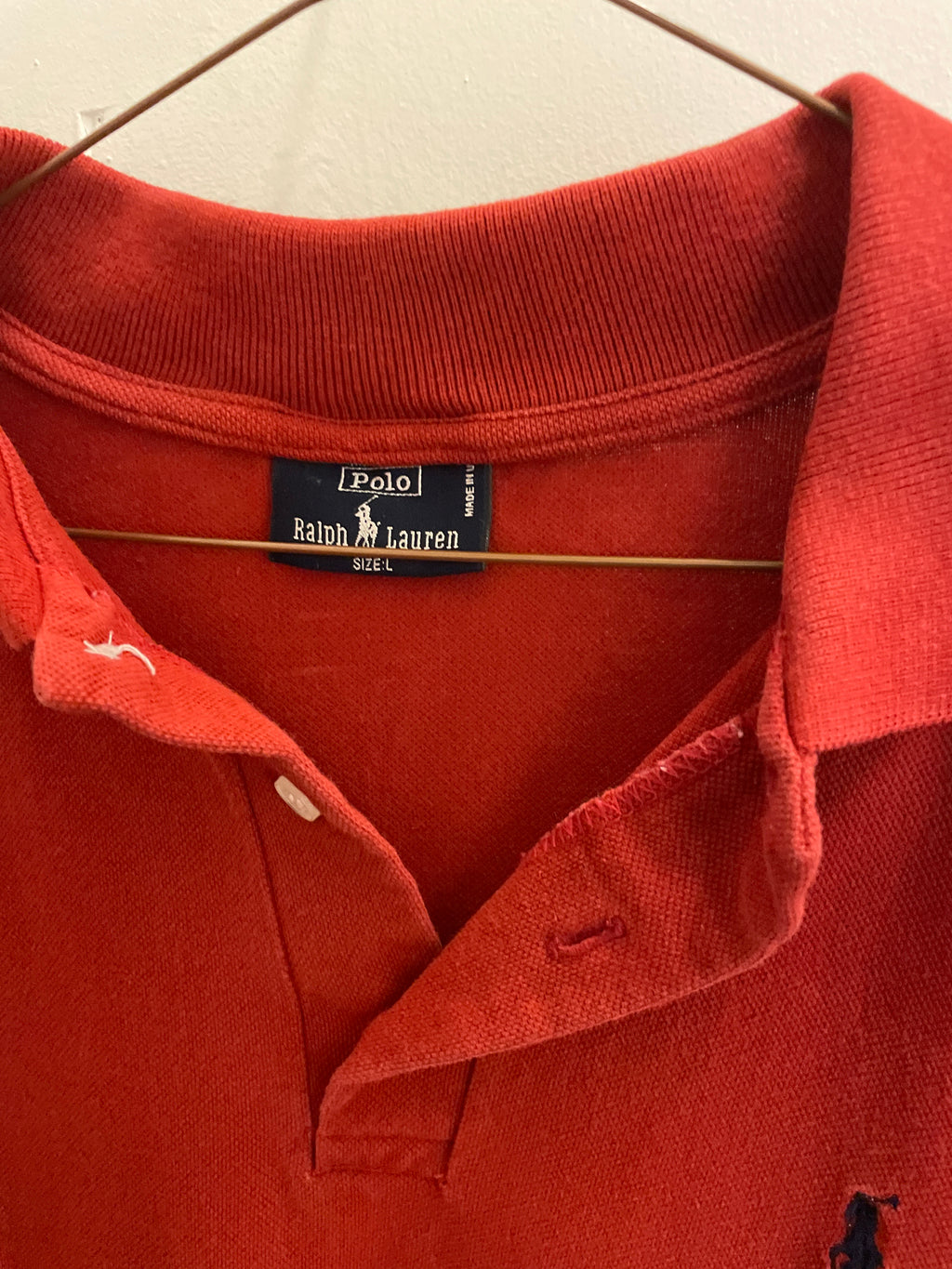 Vintage polo ralph lauren red regular fit large size