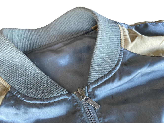 Vintage Soulstat Tiger graphics grey colourblock bomber jacket size L|L30W22|SKU 4410