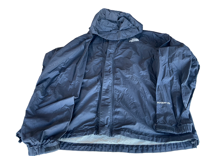 Vintage The North face Hyvent water proof black rain hooded jacket in L|L30W23|SKU 4411