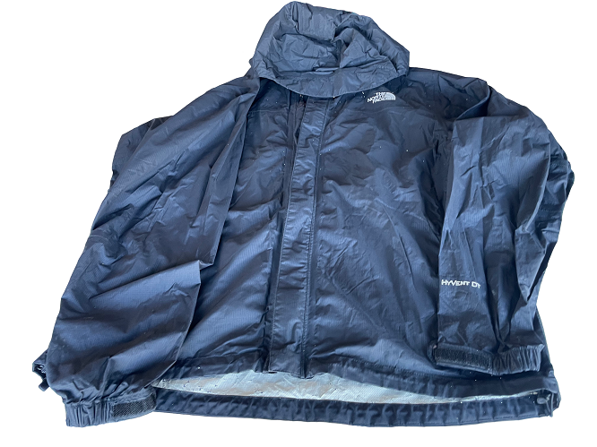 Vintage The North face Hyvent water proof black rain hooded jacket in L|L30W23|SKU 4411