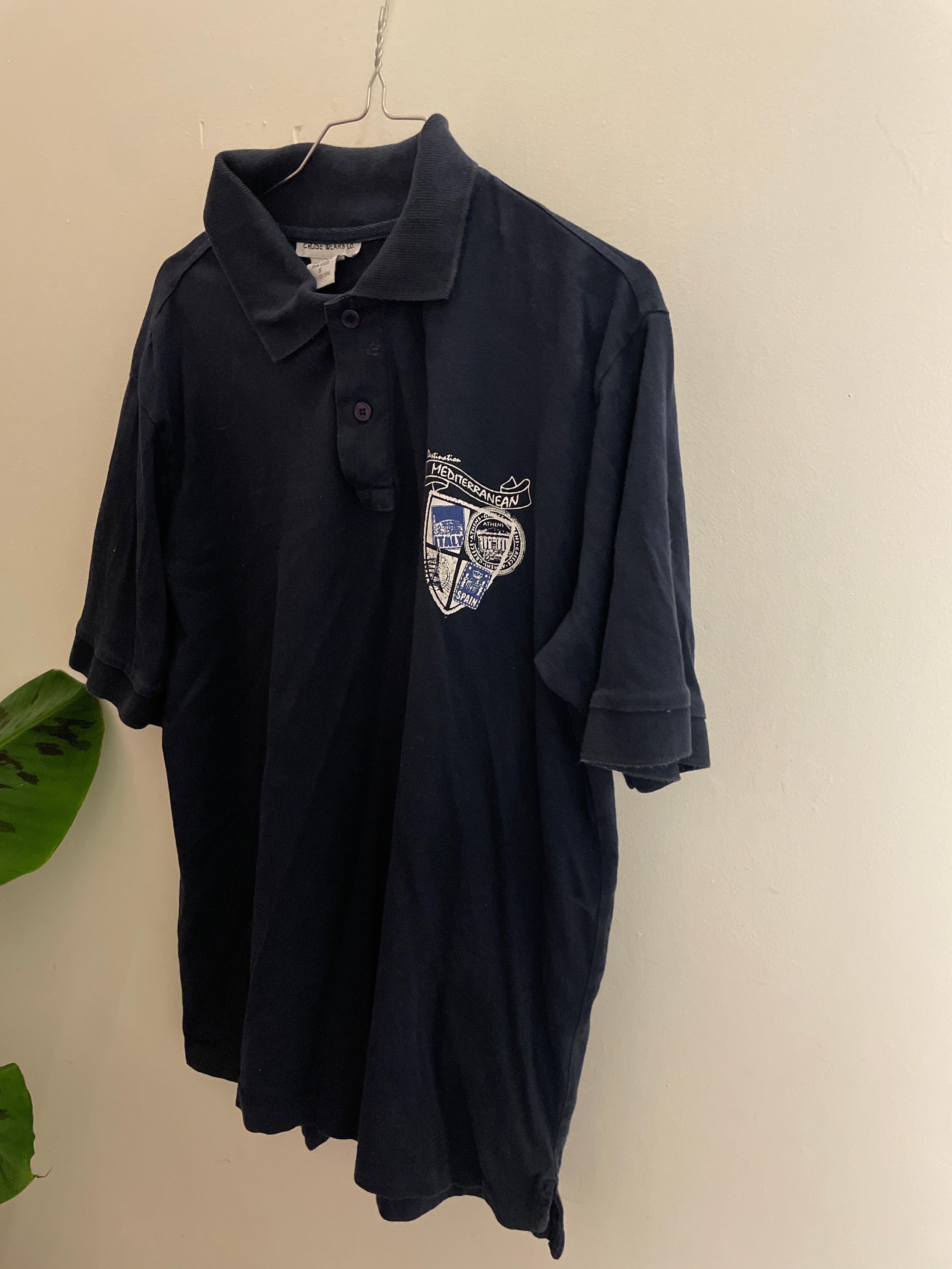 Vintage cruise wear & co blue polo men regular fit polo shirt size S